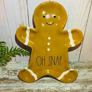 Rae Dunn OH SNAP Gingerman cookie plate new!